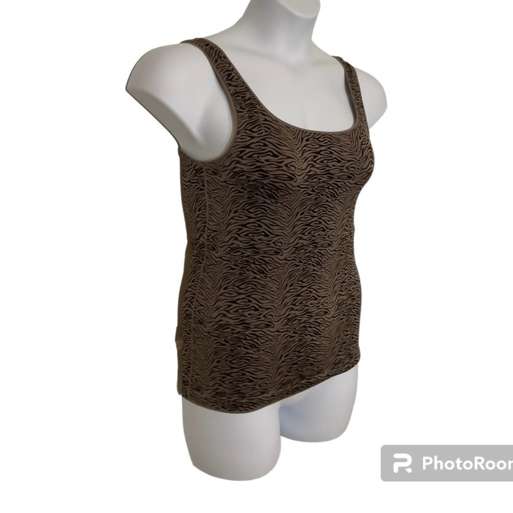 Soma Animal Print Shapewear Tank Size Large Brown Black Stretch